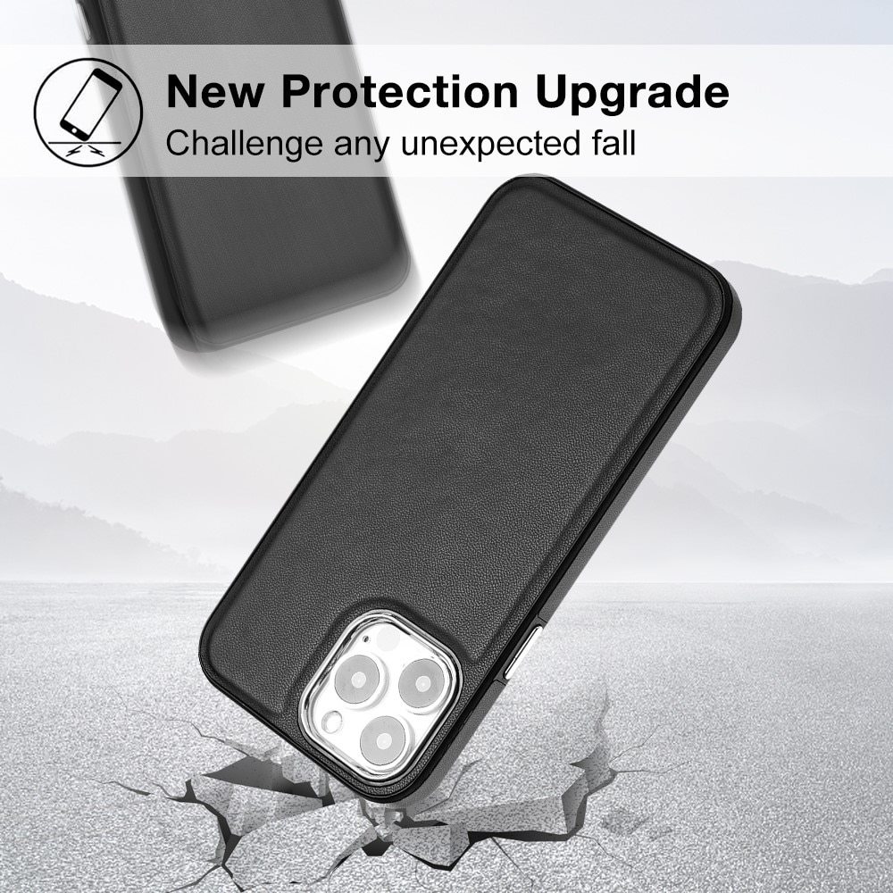 Coque en Cuir iPhone 13 Pro, noir