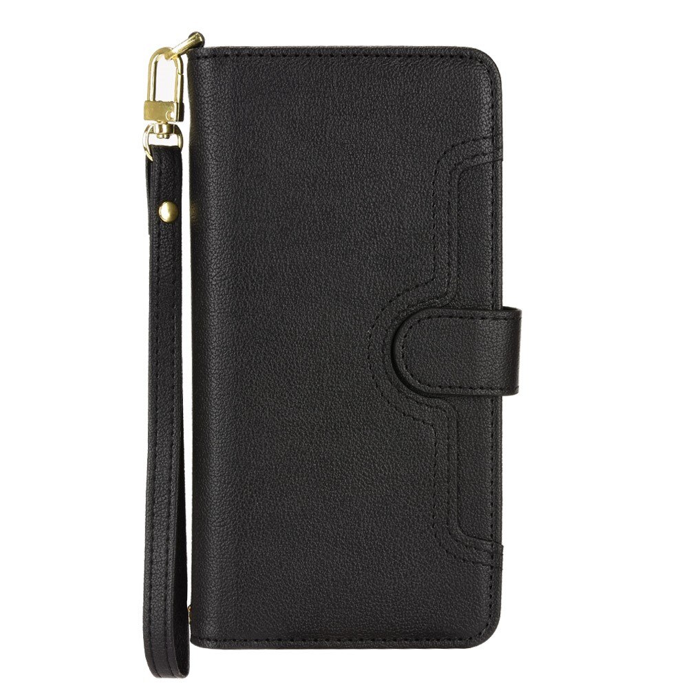 Zipper Portefeuille en cuir avec plusieurs fentes Sony Xperia 10 V, noir