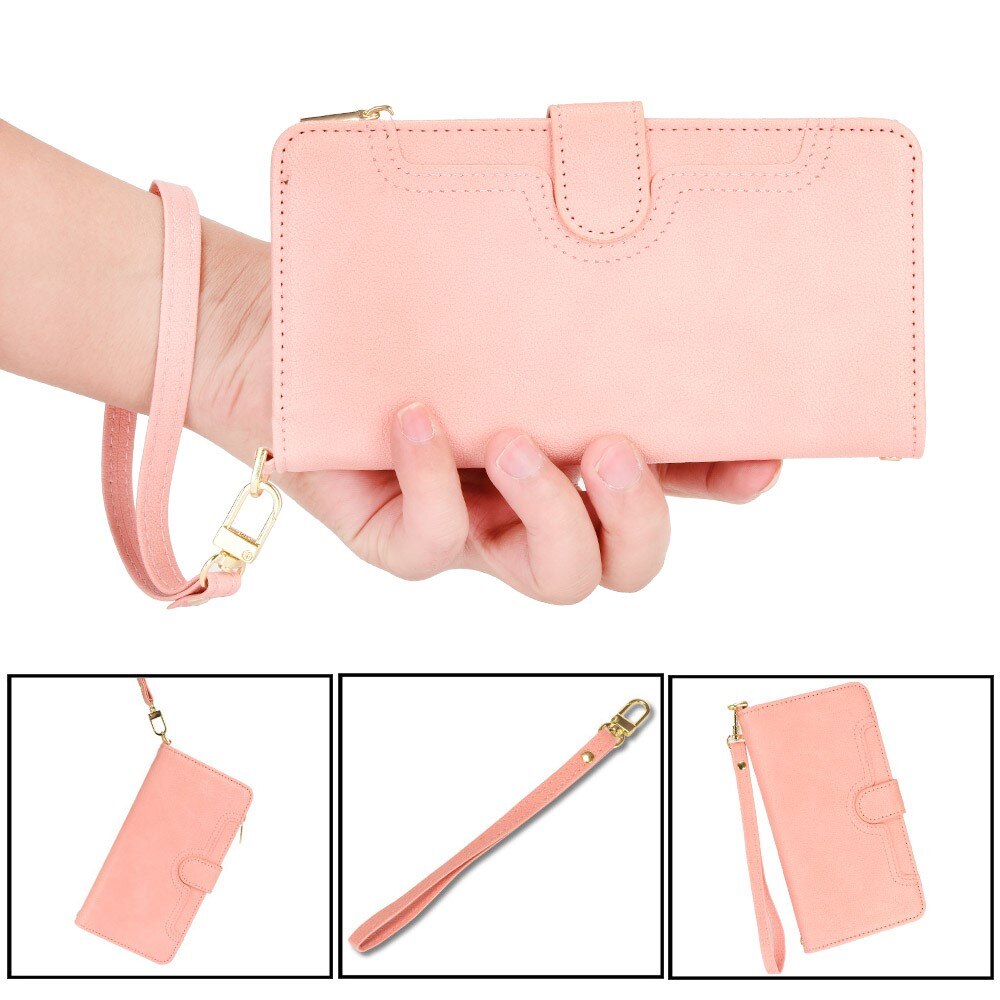 Zipper Portefeuille en cuir avec plusieurs fentes Sony Xperia 10 V, rose