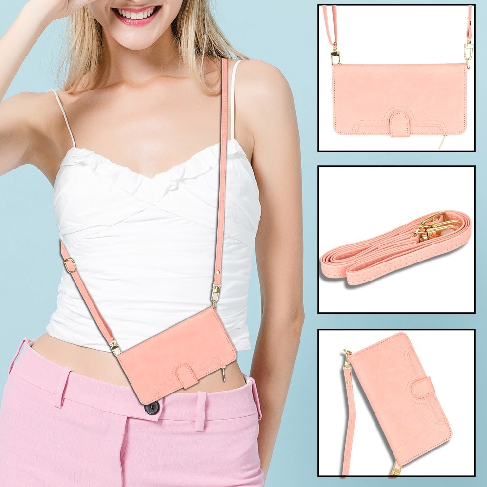 Zipper Portefeuille en cuir avec plusieurs fentes Sony Xperia 10 V, rose