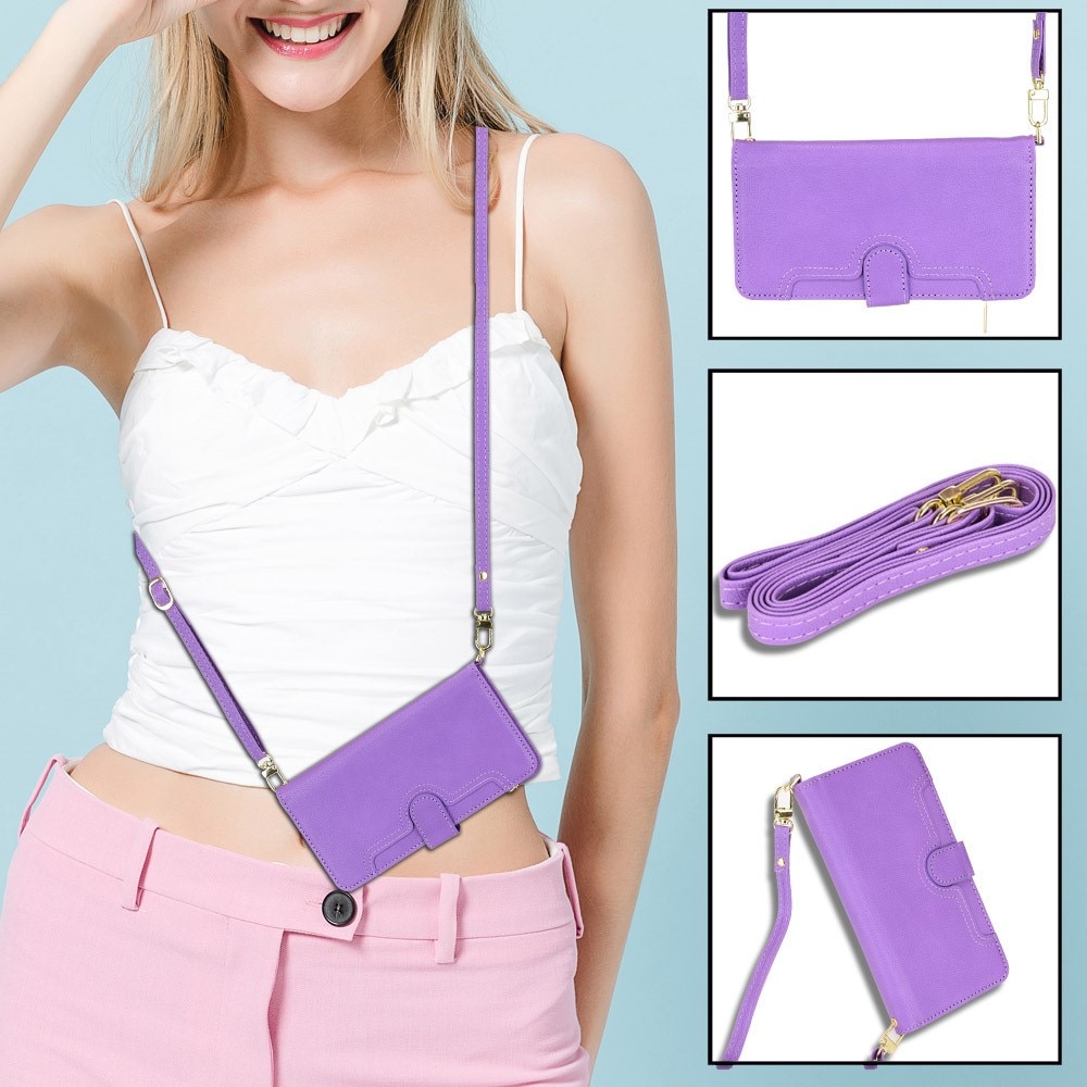 Zipper Portefeuille en cuir avec plusieurs fentes Sony Xperia 10 V, violet
