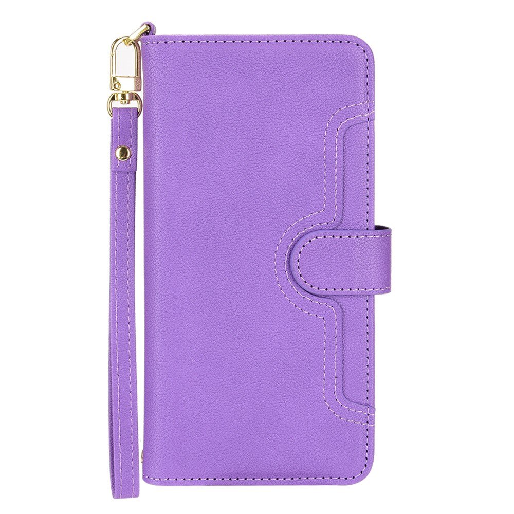 Zipper Portefeuille en cuir avec plusieurs fentes Sony Xperia 10 V, violet