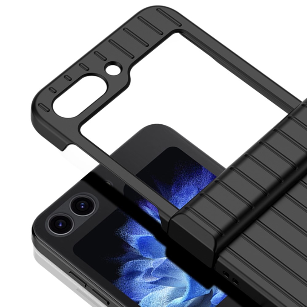 Stripe Coque dures caoutchoutées Hinge Protection Samsung Galaxy Z Flip 5, noir