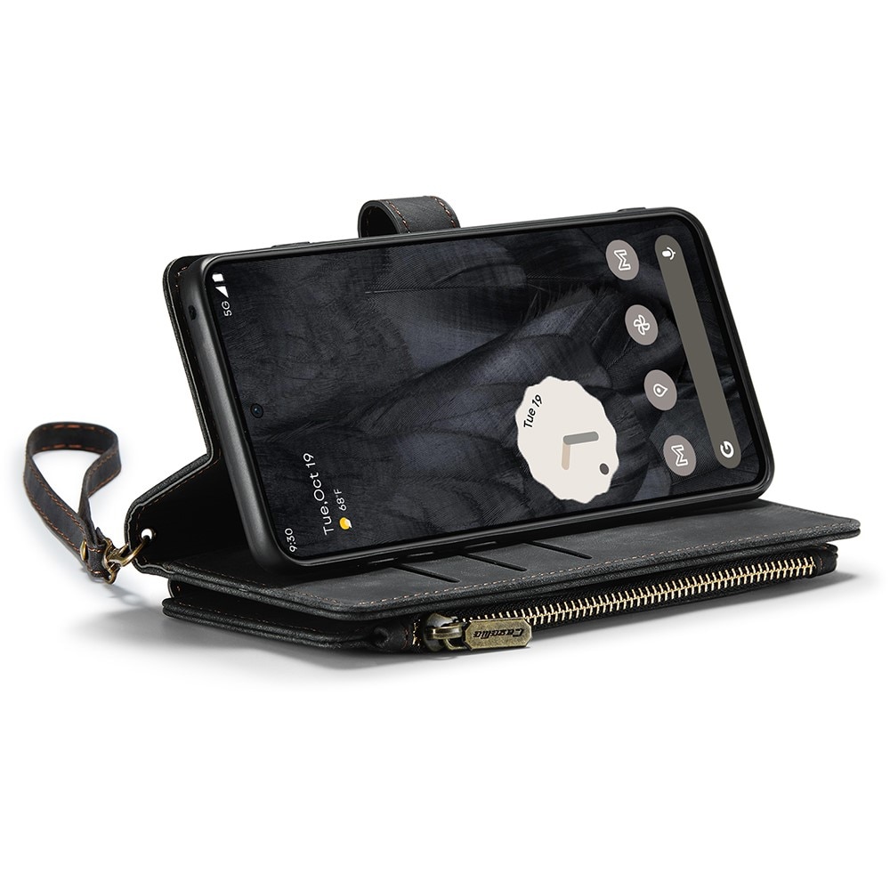 Étui portefeuille à glissière Google Pixel 8a, Noir