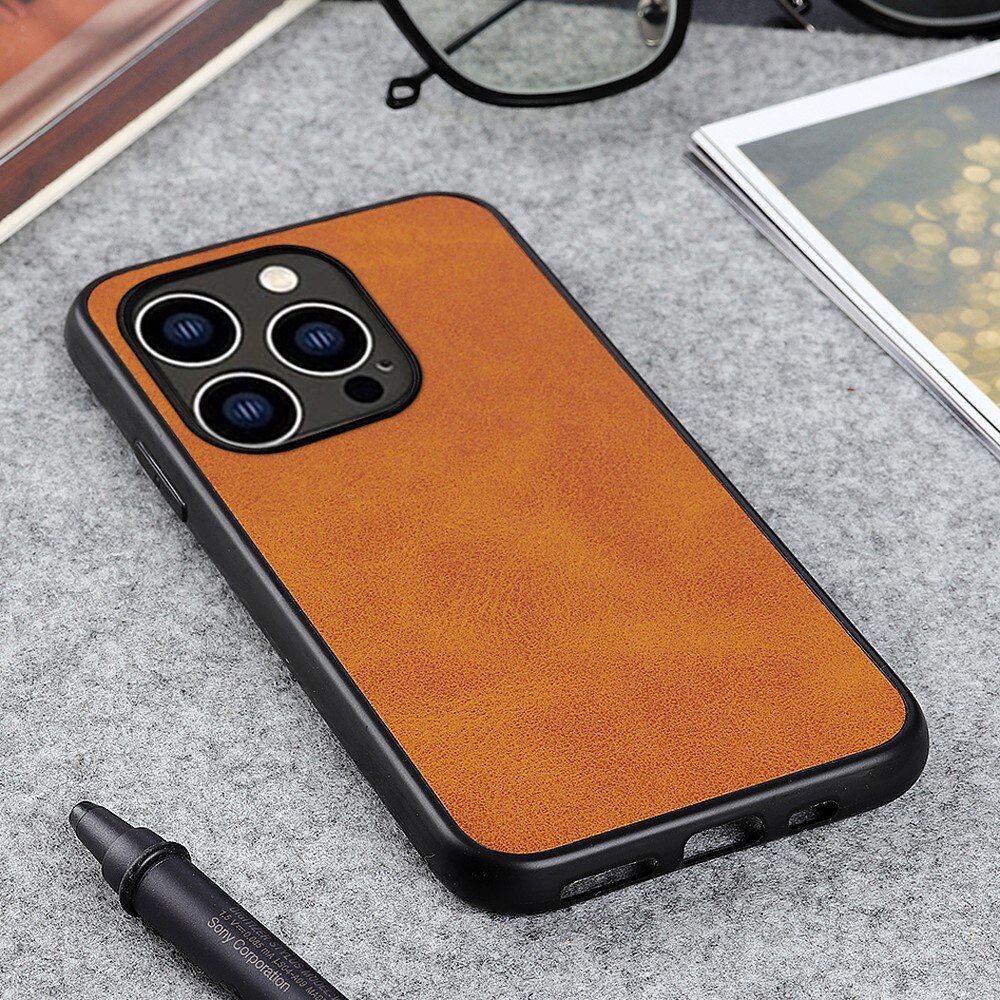 Coque en Cuir iPhone 15 Pro Max marron