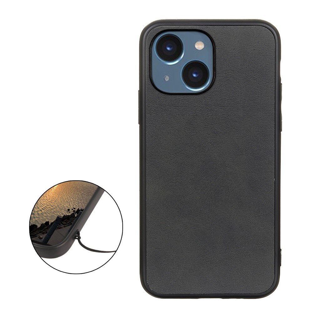 Coque en Cuir iPhone 15 Plus noir