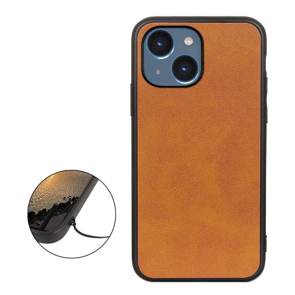 Coque en Cuir iPhone 15 Plus marron