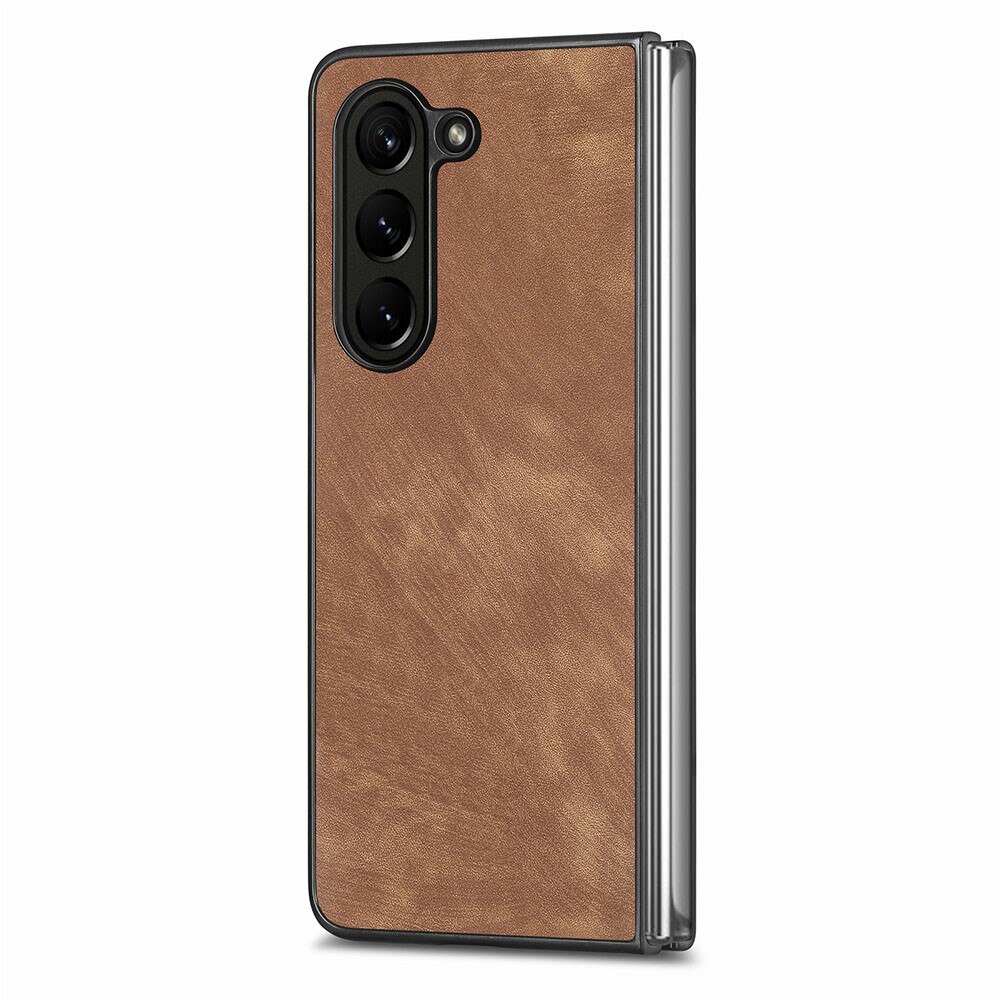 Coque en Cuir Samsung Galaxy Z Fold 5, marron