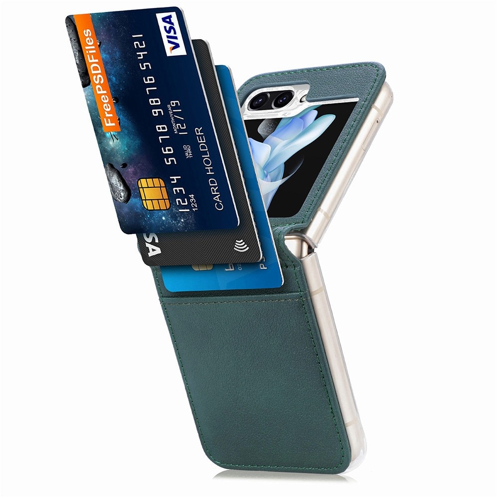 Étui portefeuille Slim Card Wallet Samsung Galaxy Z Flip 5, vert