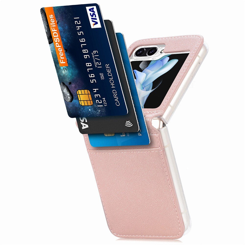 Étui portefeuille Slim Card Wallet Samsung Galaxy Z Flip 5, rose