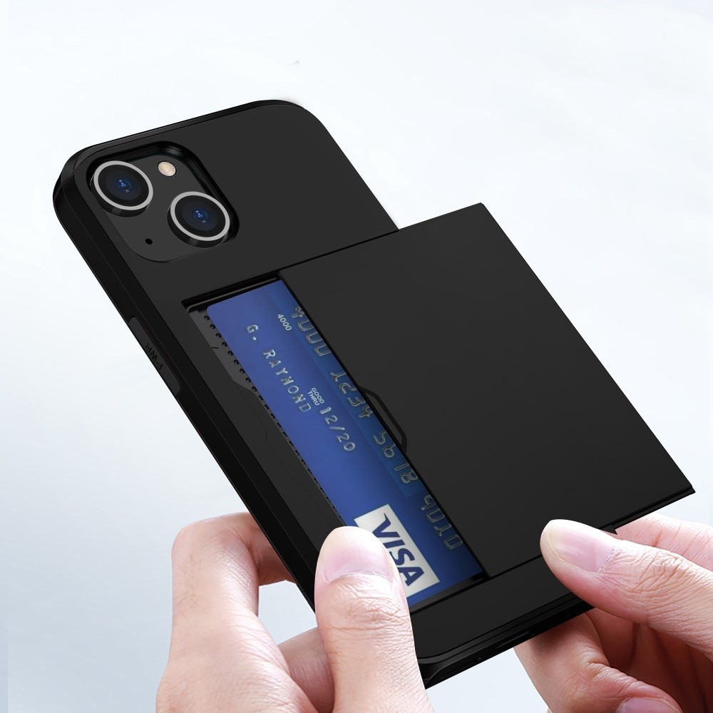 Coque à cartes iPhone 15 Plus, Noir