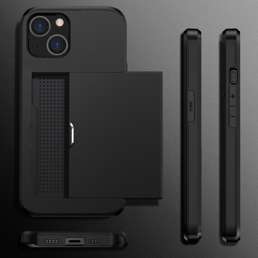 Coque à cartes iPhone 15 Plus, Noir