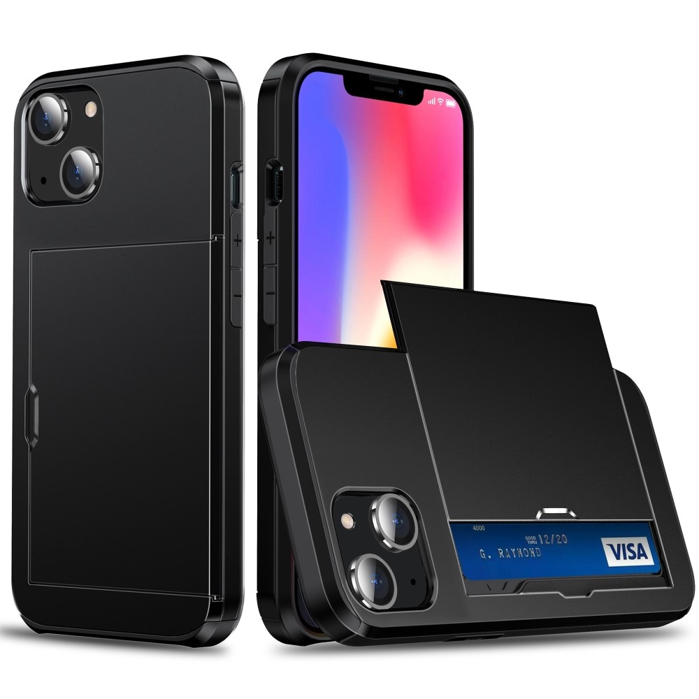 Coque à cartes iPhone 15 Plus, Noir