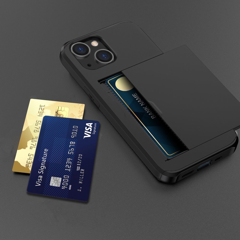 Coque à cartes iPhone 15 Plus, Noir