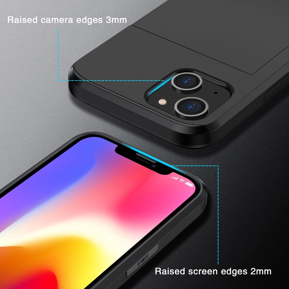 Coque à cartes iPhone 15, Noir