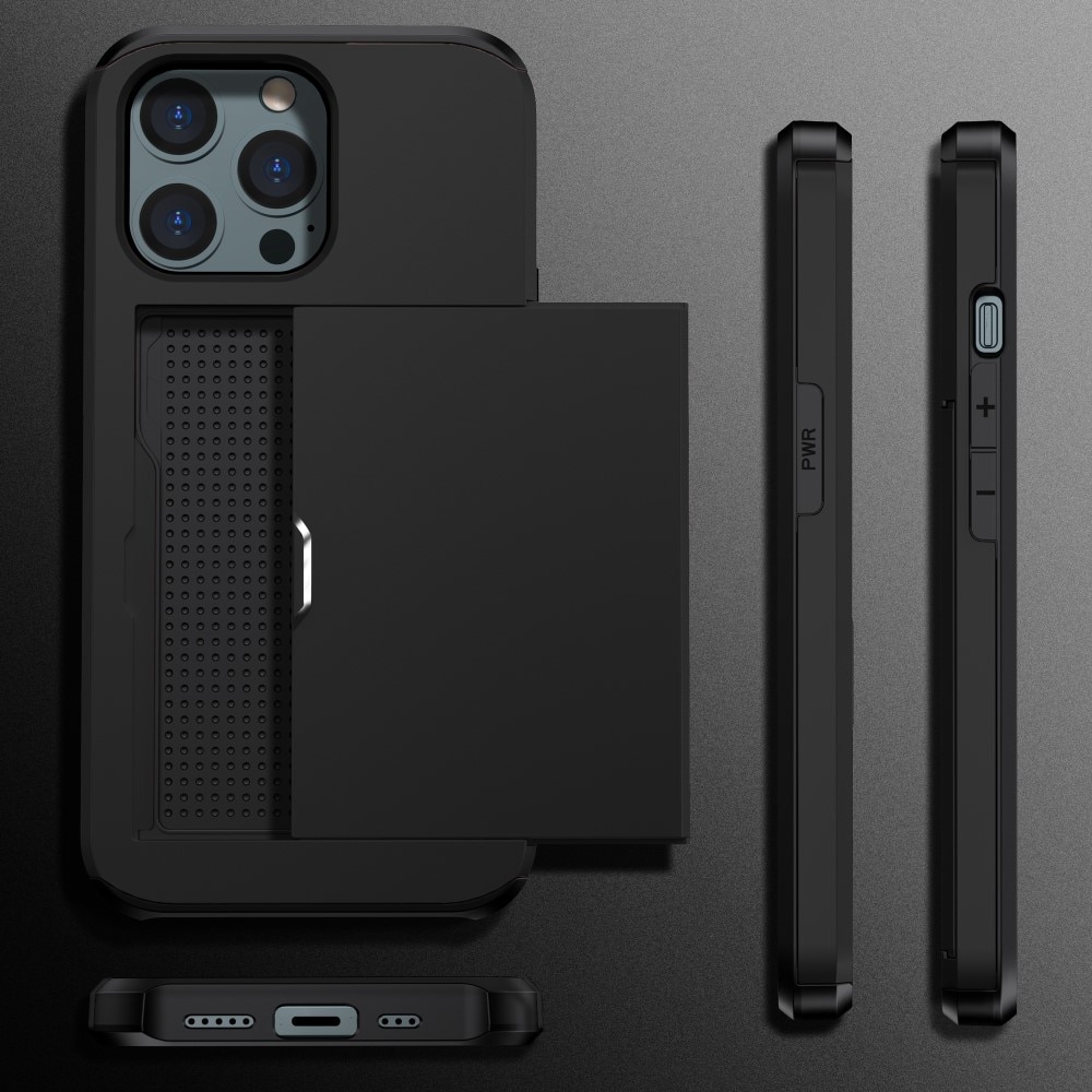 Coque à cartes iPhone 15 Pro Max, Noir