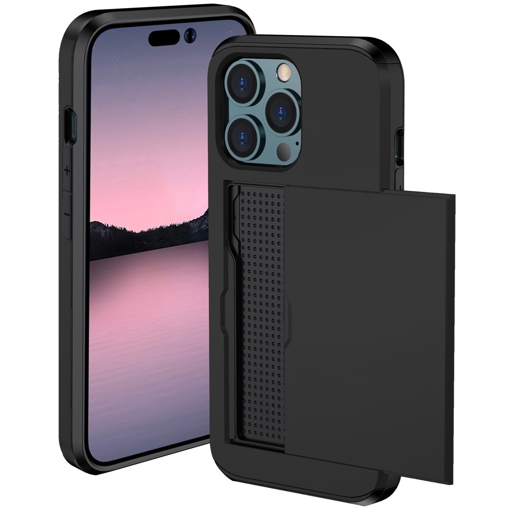 Coque à cartes iPhone 15 Pro Max, Noir