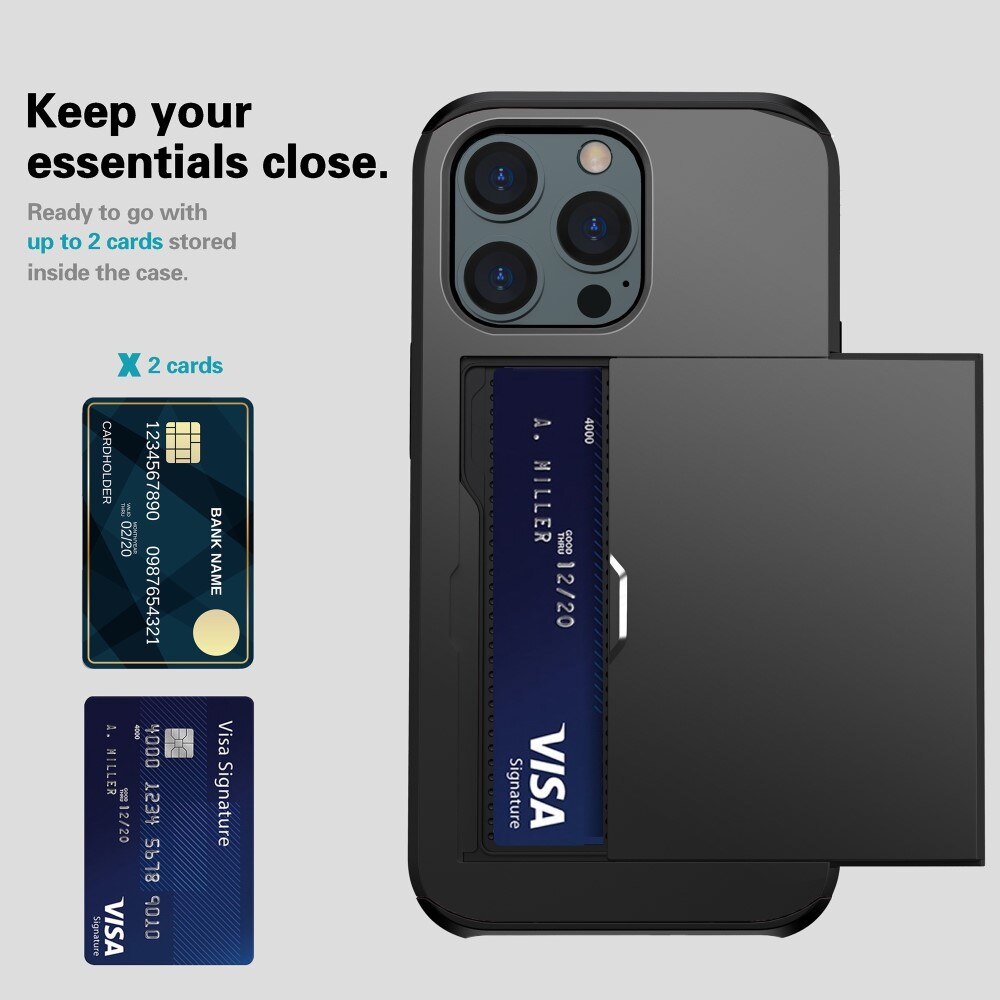 Coque à cartes iPhone 15 Pro Max, Noir