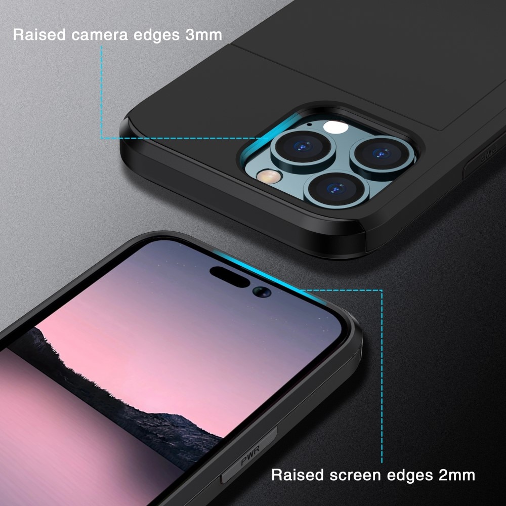 Coque à cartes iPhone 15 Pro Max, Noir
