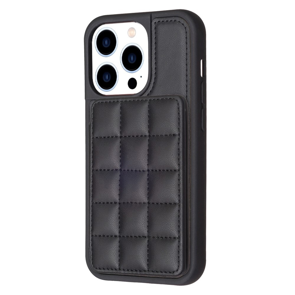 Coque TPU avec portefeuille matelassé iPhone 14 Pro noir