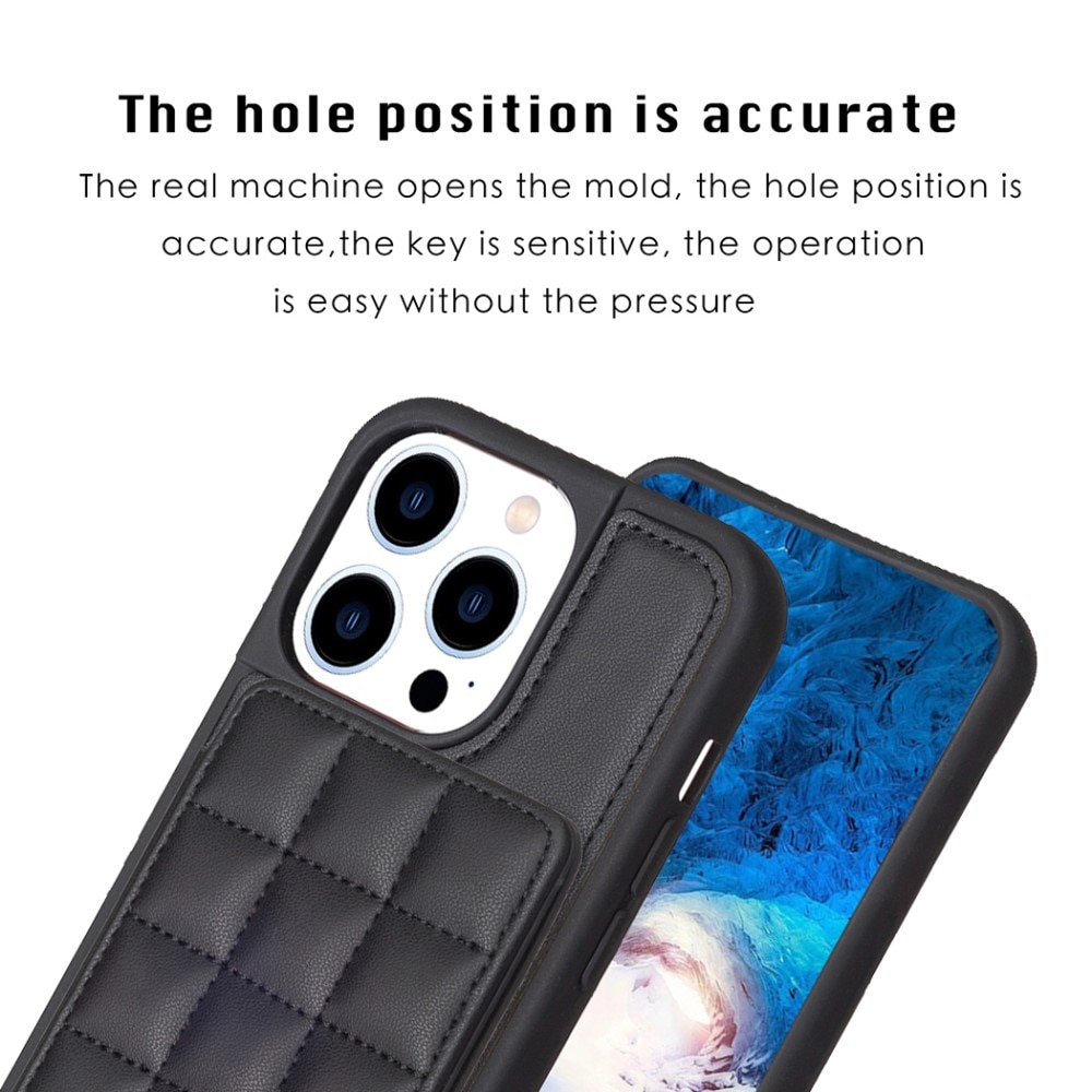 Coque TPU avec portefeuille matelassé iPhone 14 Pro noir