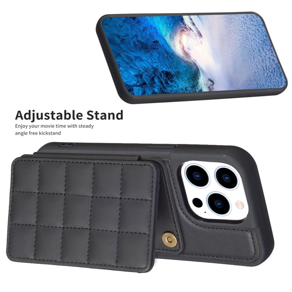 Coque TPU avec portefeuille matelassé iPhone 14 Pro noir