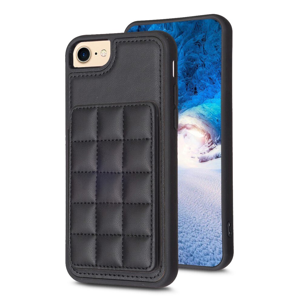 Coque TPU avec portefeuille matelassé iPhone 7/8/SE noir