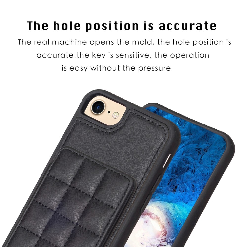 Coque TPU avec portefeuille matelassé iPhone 8, noir