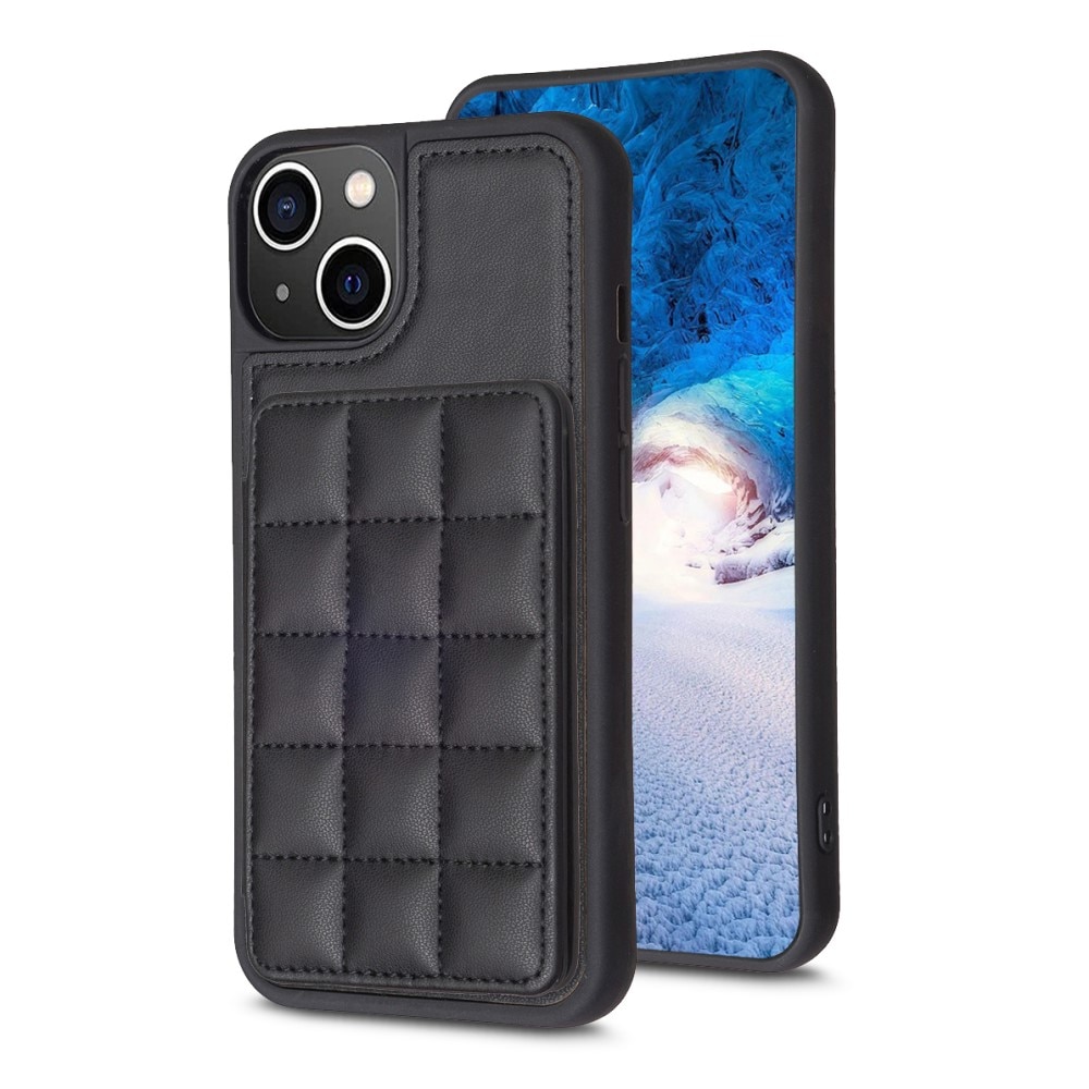 Coque TPU avec portefeuille matelassé iPhone 13 noir