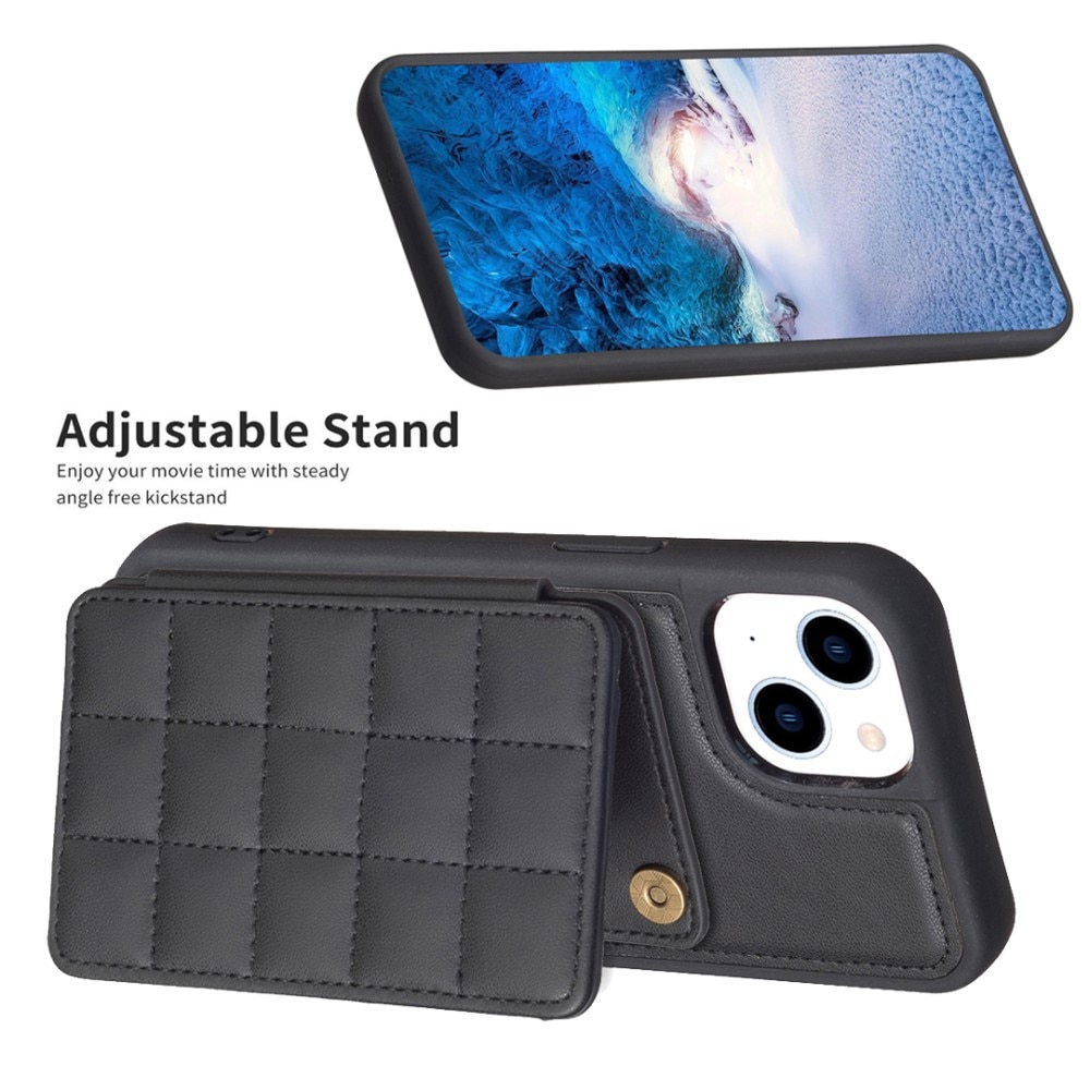 Coque TPU avec portefeuille matelassé iPhone 13 noir