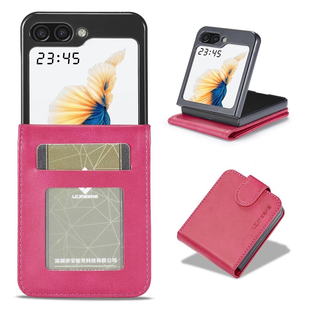 Étui portefeuille Samsung Galaxy Z Flip 5, rose