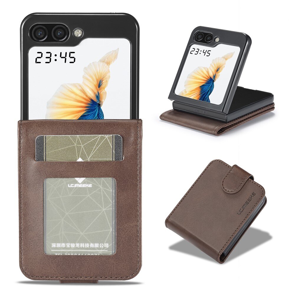 Étui portefeuille Samsung Galaxy Z Flip 5, marron