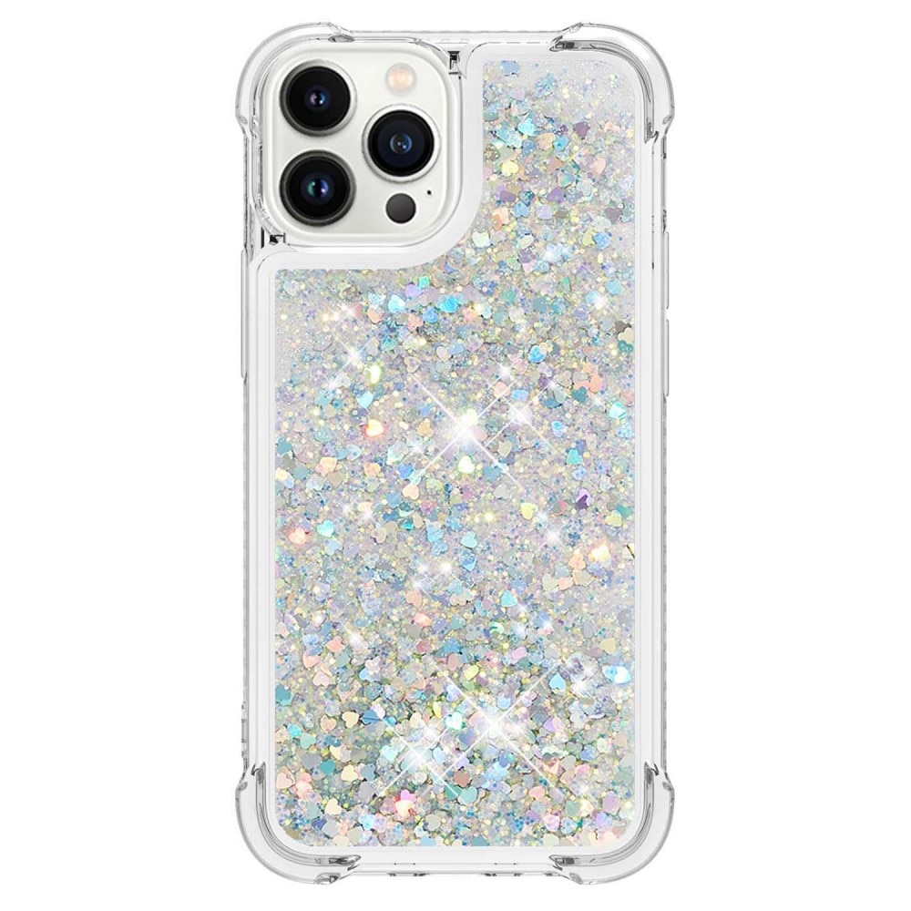 Coque Glitter Powder TPU iPhone 15 Pro, argent