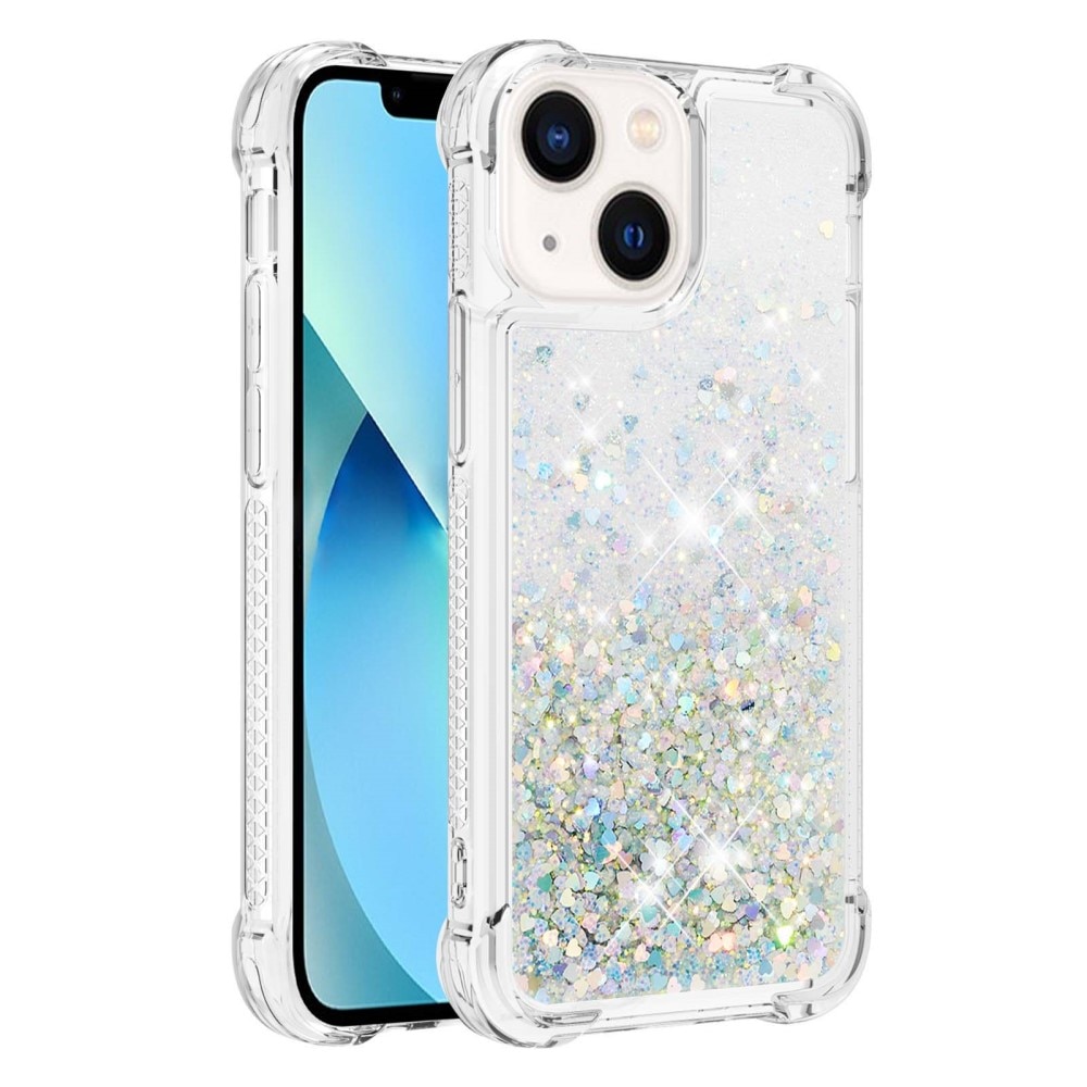 Coque Glitter Powder TPU iPhone 15, argent