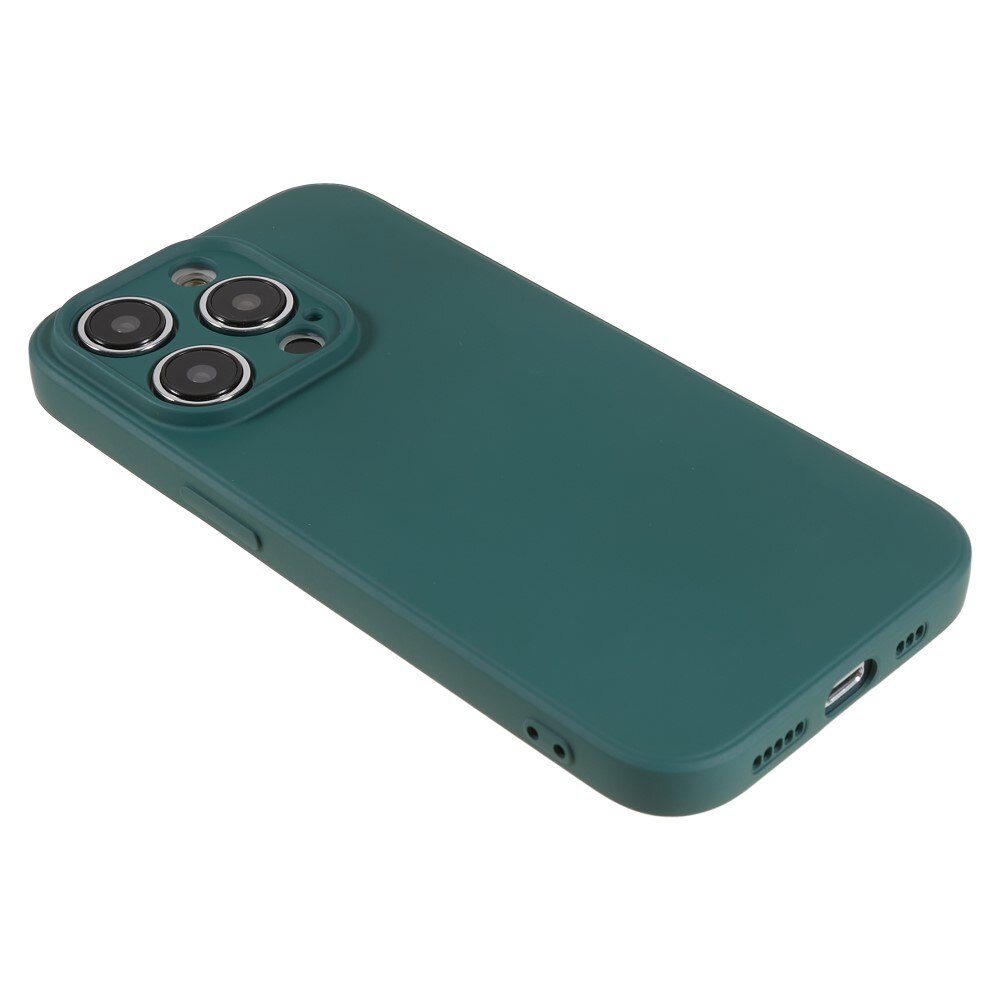 Coque TPU résistant aux chocs iPhone 15 Pro, vert foncé