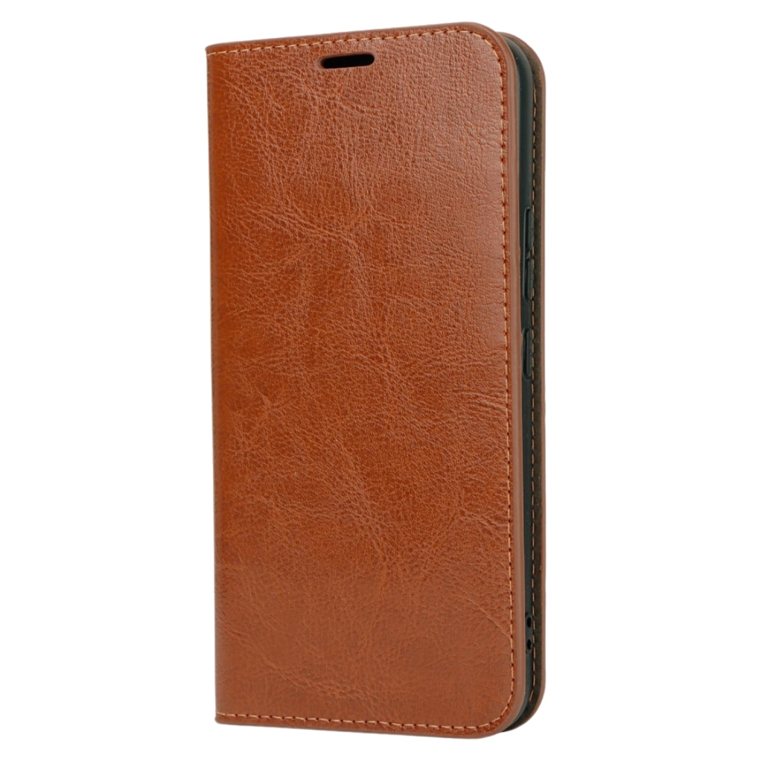Coque portefeuille en cuir Veritable Samsung Galaxy A54, marron