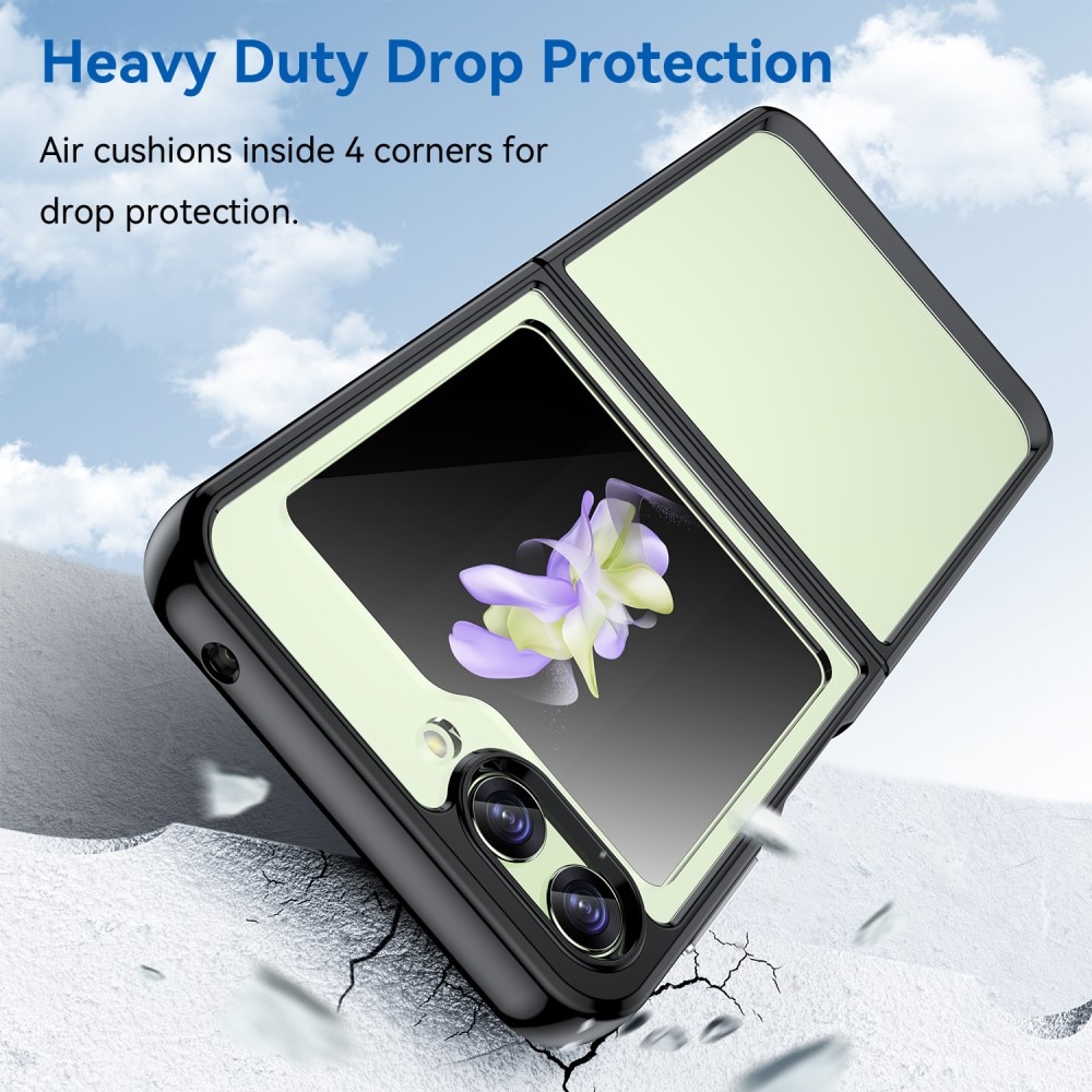 Coque hybride Crystal Hybrid pour Samsung Galaxy Z Flip 5, noir