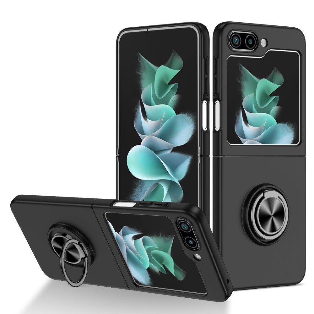 Coque magnétique avec porte-bague Samsung Galaxy Z Flip 5, noir