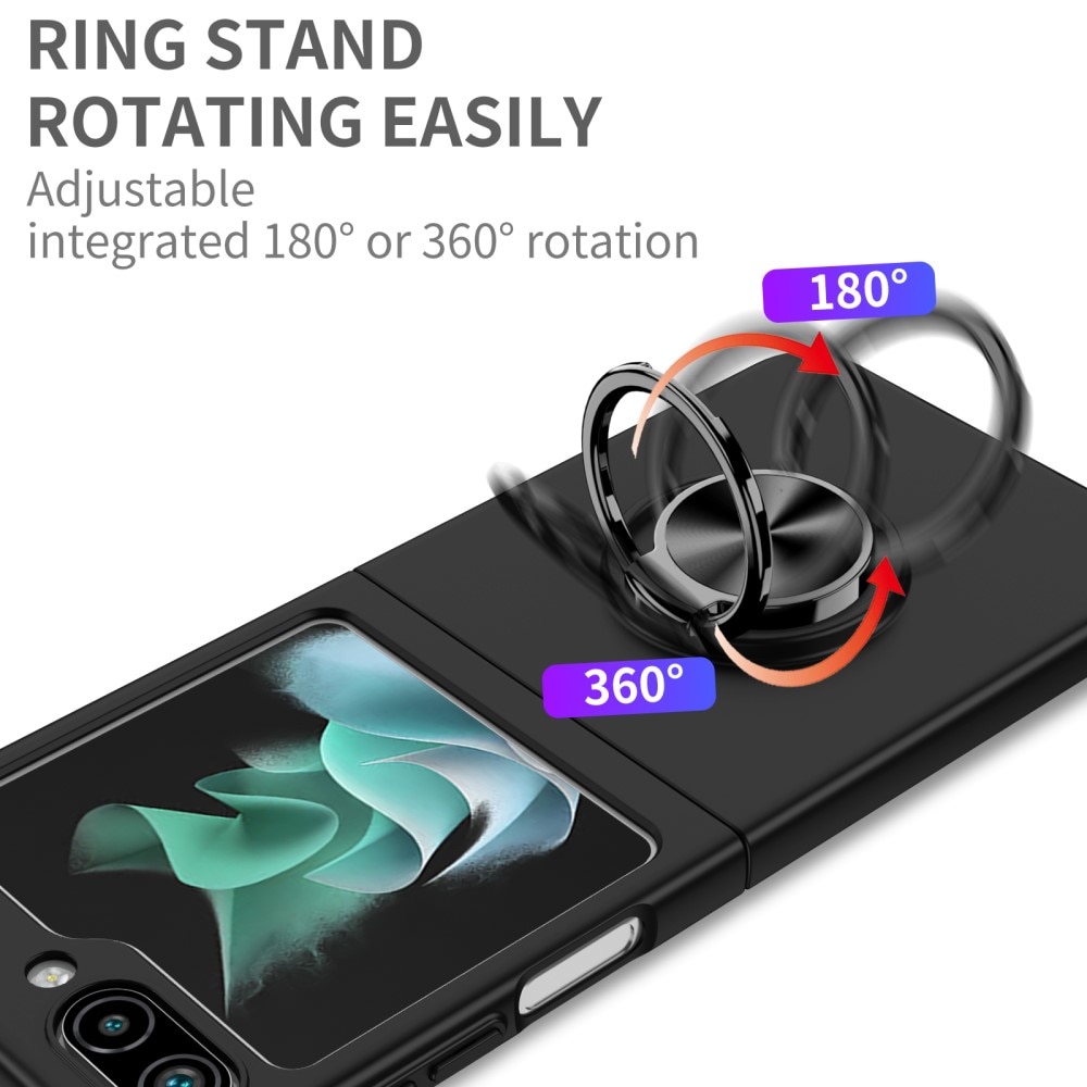 Coque magnétique avec porte-bague Samsung Galaxy Z Flip 5, noir