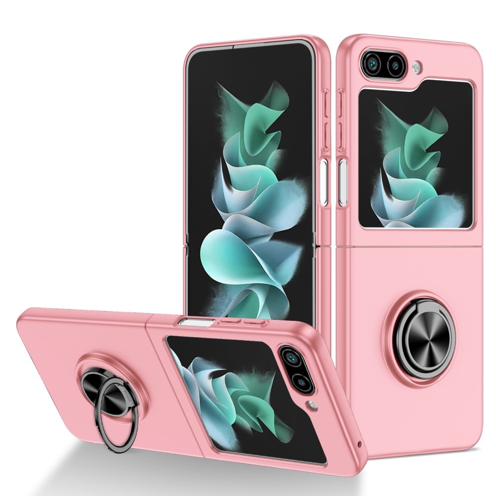 Coque magnétique avec porte-bague Samsung Galaxy Z Flip 5, rose