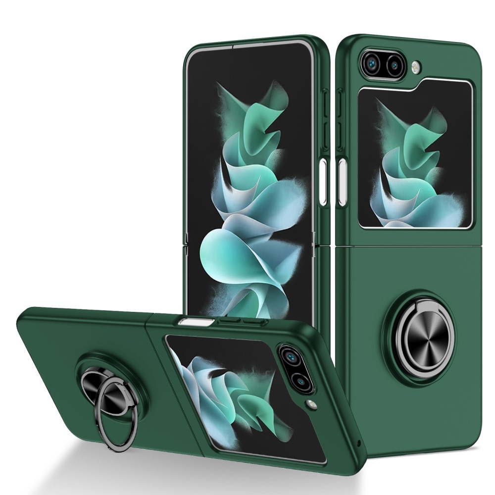 Coque magnétique avec porte-bague Samsung Galaxy Z Flip 5, vert