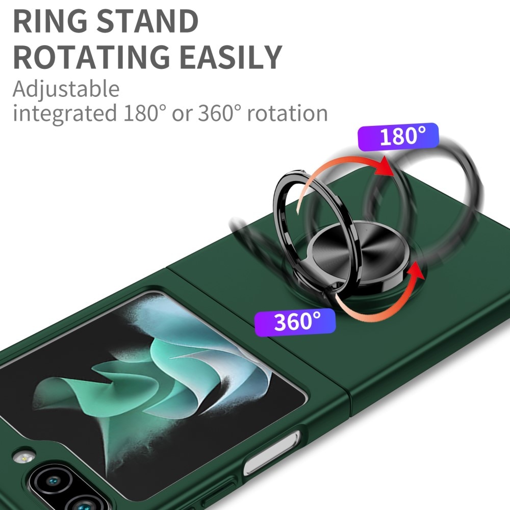 Coque magnétique avec porte-bague Samsung Galaxy Z Flip 5, vert