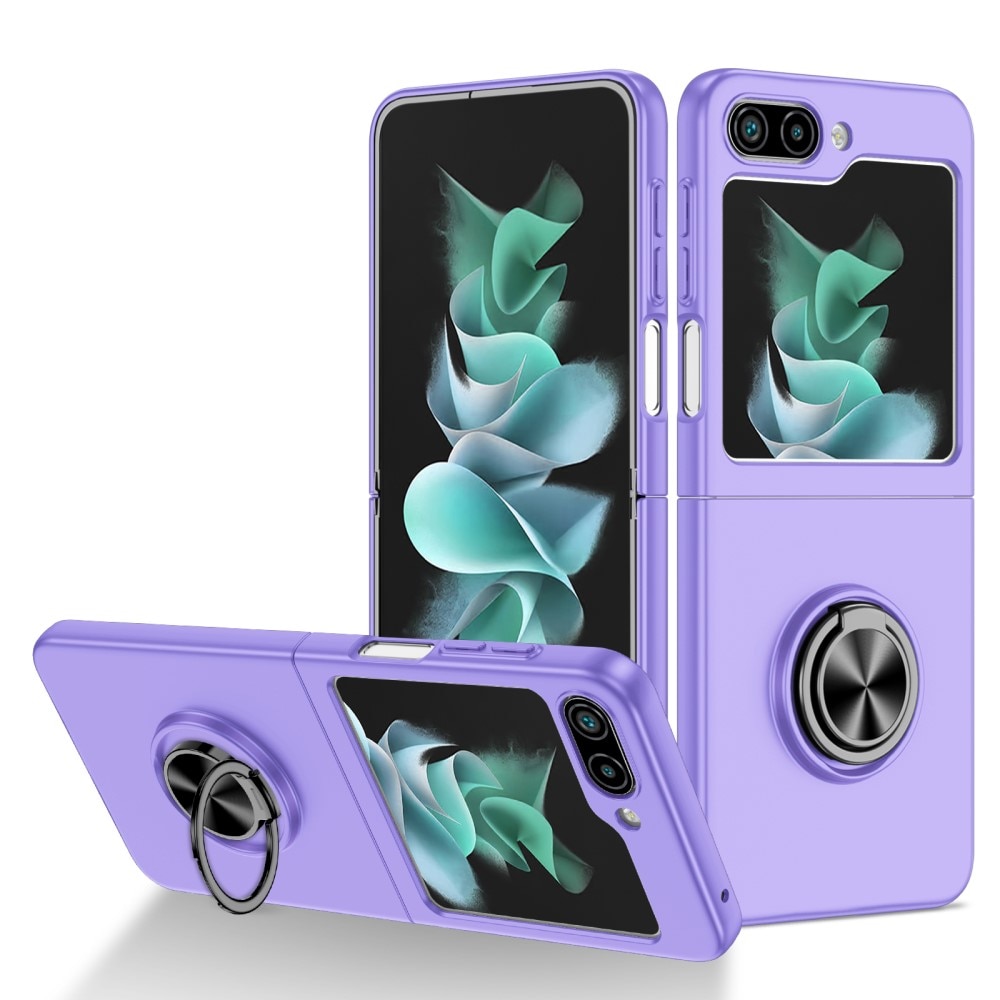 Coque magnétique avec porte-bague Samsung Galaxy Z Flip 5, violet