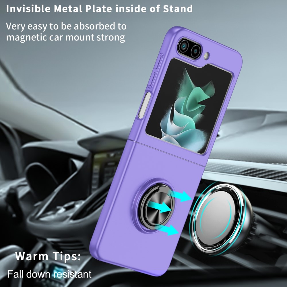 Coque magnétique avec porte-bague Samsung Galaxy Z Flip 5, violet