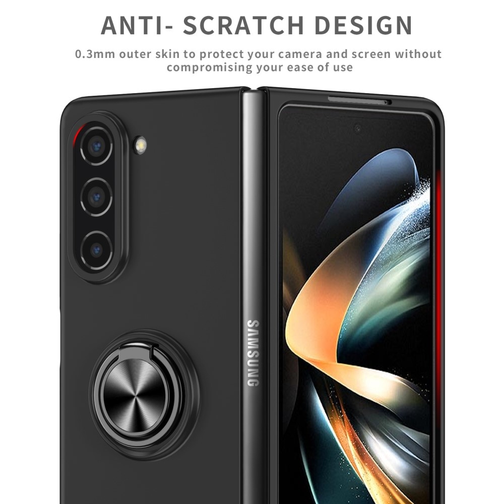 Coque magnétique avec porte-bague Samsung Galaxy Z Fold 5, noir