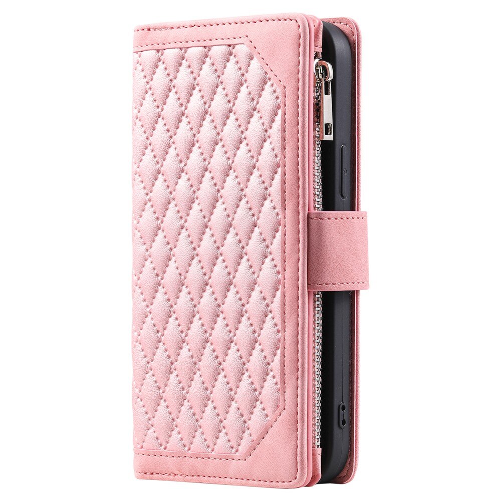 Étui portefeuille matelassée pour iPhone 15 Plus, Noir