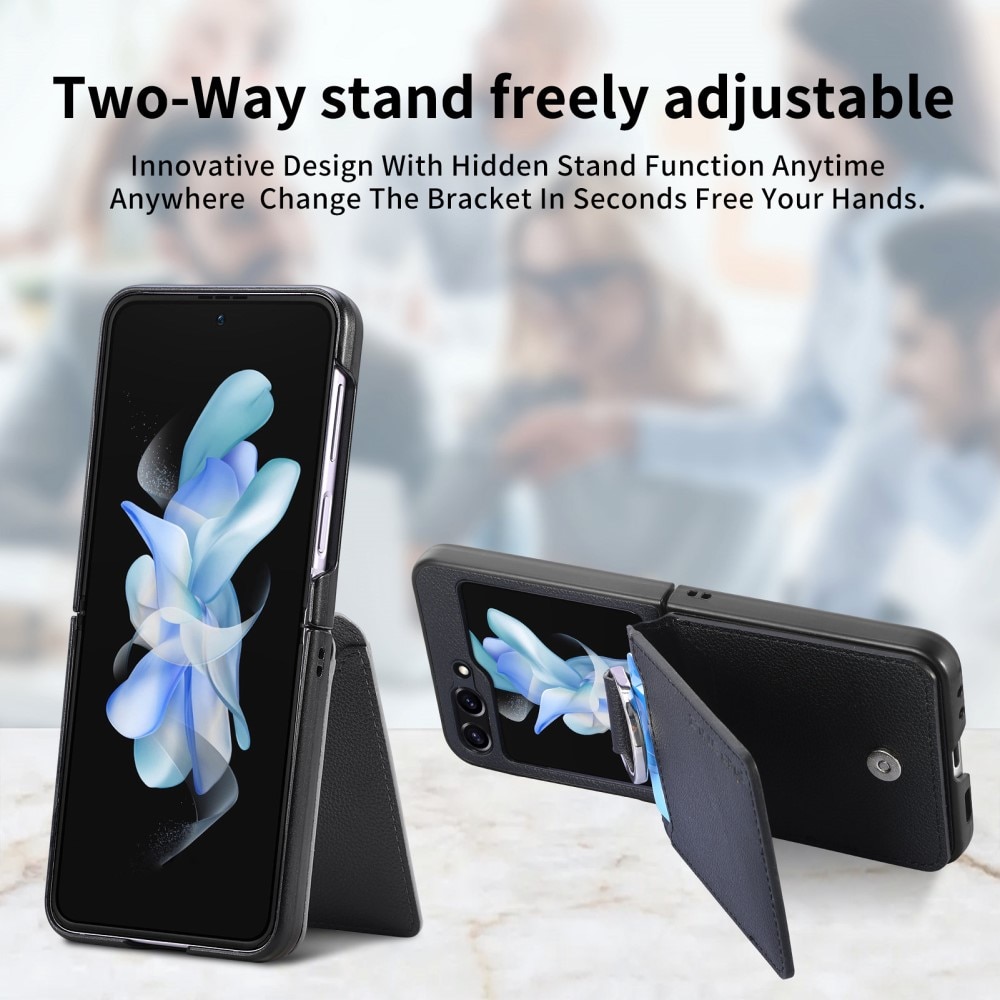 Coque avec porte-bague + porte-cartes Samsung Galaxy Z Flip 5, noir