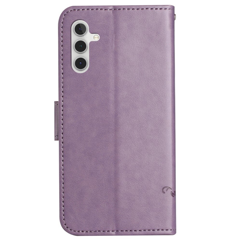 Étui en cuir à papillons pour Samsung Galaxy S23 FE, Violet