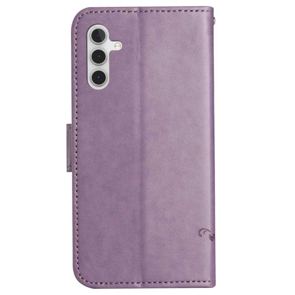 Étui en cuir à papillons pour Samsung Galaxy S23 FE, violet