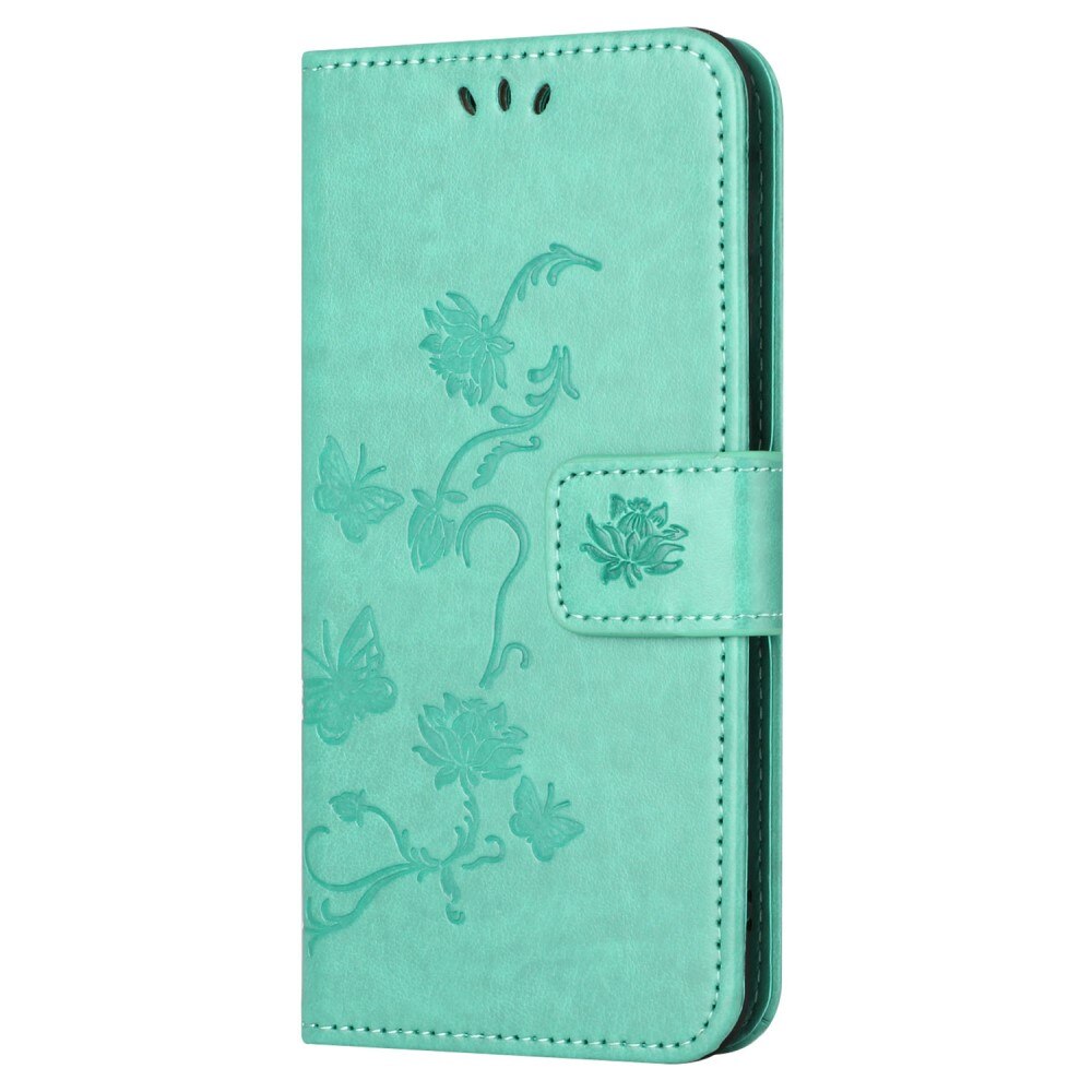 Étui en cuir à papillons pour Samsung Galaxy S23 FE, Vert